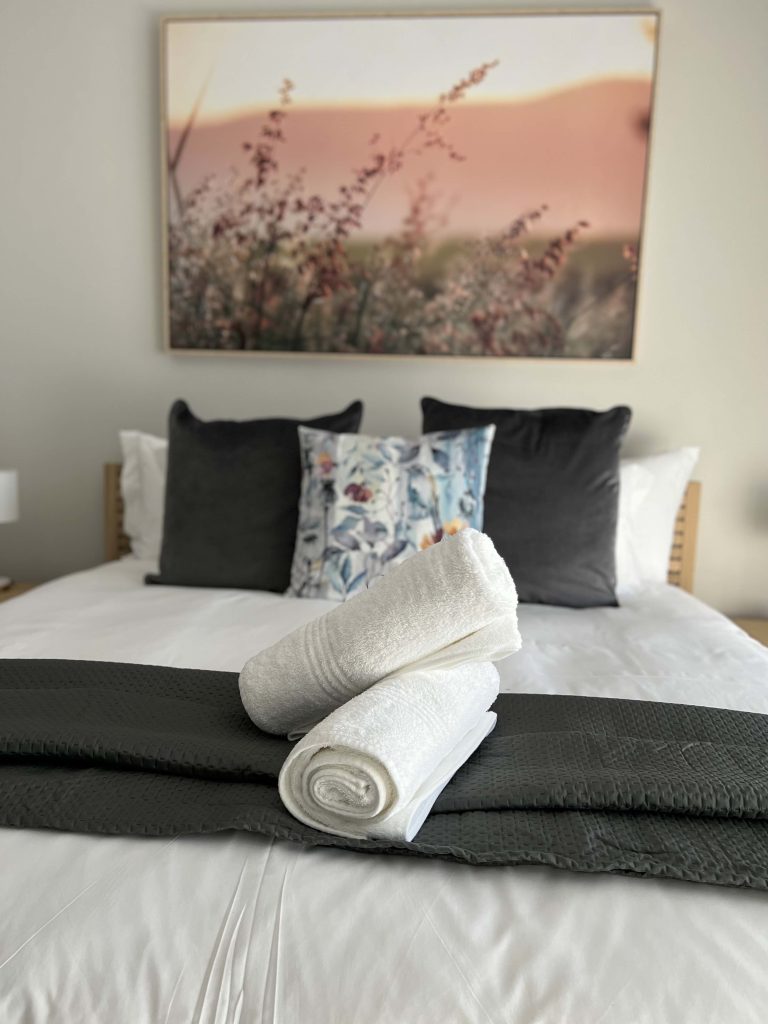 Luxury bedroom at 1908 Umhlanga Arch apartment in Umhlanga